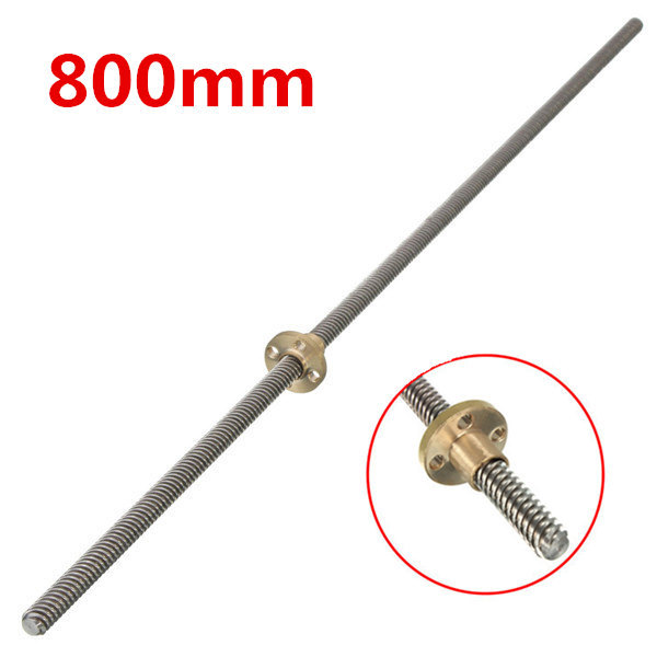 Machifit 800mm Lead Screw 8mm Thread Lead Screw 2mm Pitch Lead Screw with Brass Nut 1
