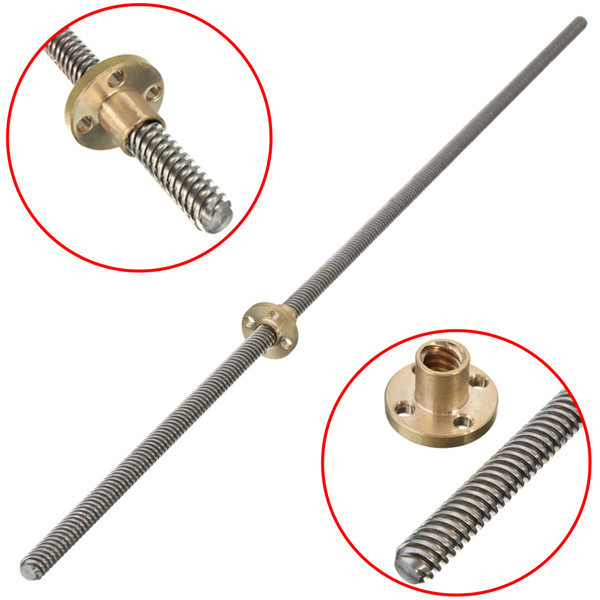 Machifit 800mm Lead Screw 8mm Thread Lead Screw 2mm Pitch Lead Screw with Brass Nut 2 Machifit 800mm Lead Screw 8mm Thread Lead Screw 2mm Pitch Lead Screw with Brass Nut - Image 2