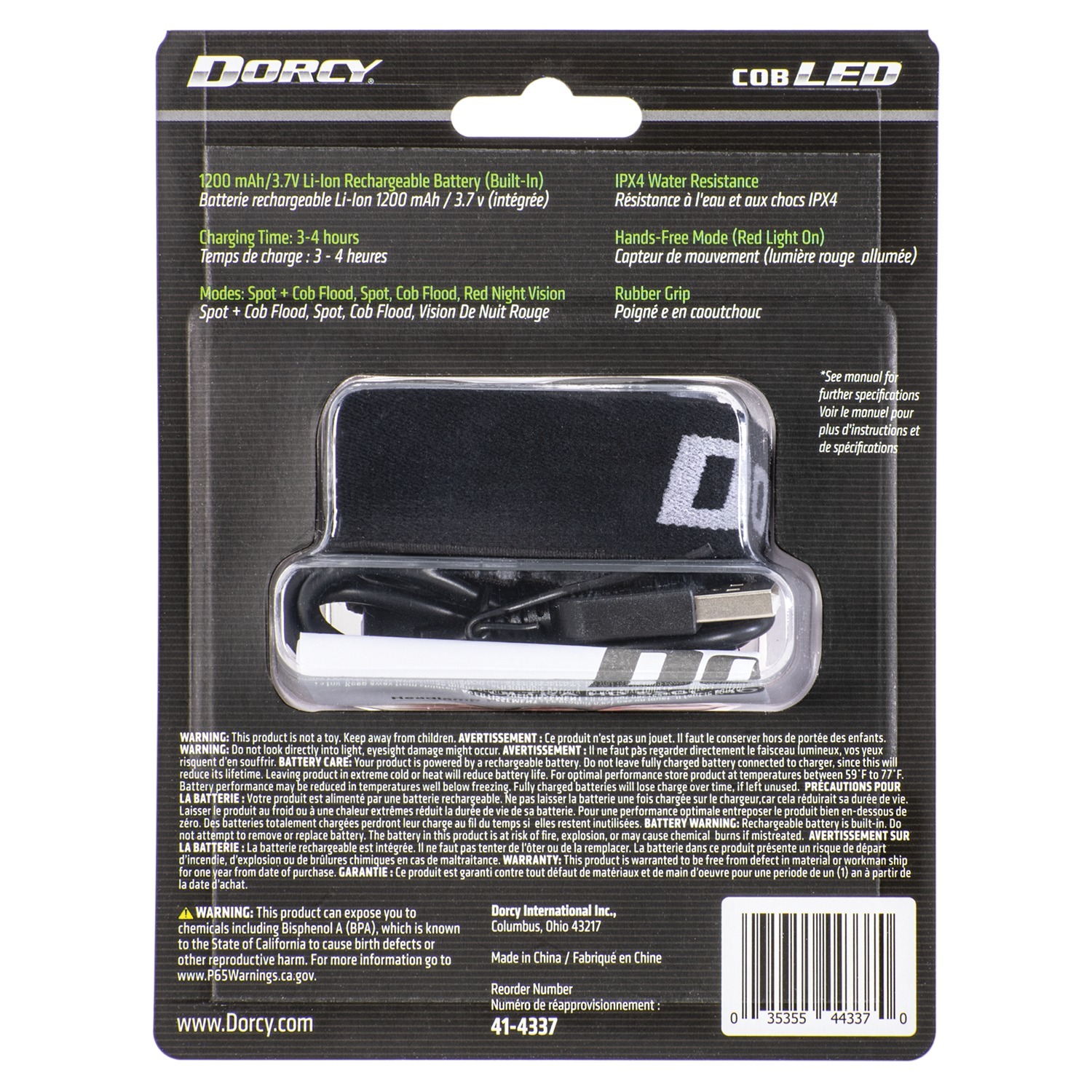 Dorcy 41-4337 650-Lumens LED USB Rechargeable Motion-Activated Headlamp 3 Dorcy 41-4337 650-Lumens LED USB Rechargeable Motion-Activated Headlamp - Image 3