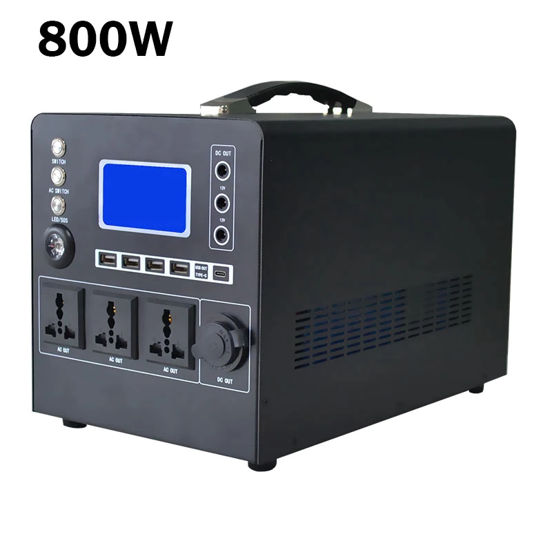 800W Portable Power Station Ternary lithium battery Solar Generator Volt AC Energy Storage Supply Outdoor Camping 1