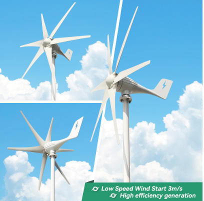 Small Wind Turbine Free Energy 3kw 3000w 24v 6 Blades With MPPT/Charge Controller Windmills RV Yacht Farm For Home Use 1