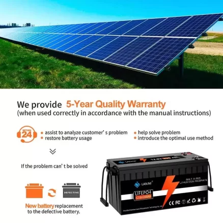 12V 200Ah LiFePO4 Battery Lithium Iron Phosphate Battery 4S200A Built-in BMS for Solar Power System RV House 2