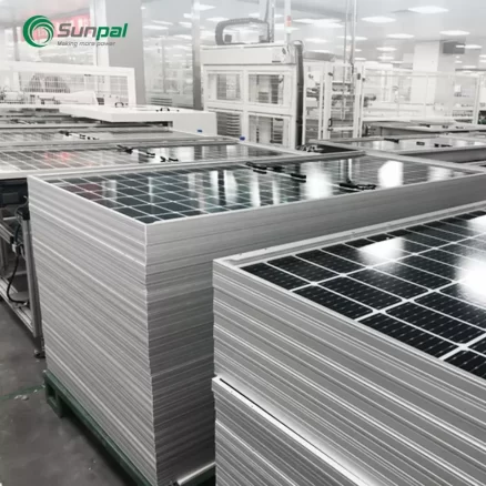 China Sunpal Single PV Module Mono Half Cell Bifacial 50pcs Solar Panels Factory Price For Home 4