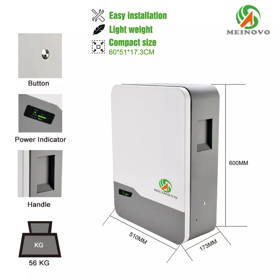 Factory Free OEM Lithium House 48V 100Ah Lifepo4 Home Solar System Energy Storage Power Wall Mounted Battery 1