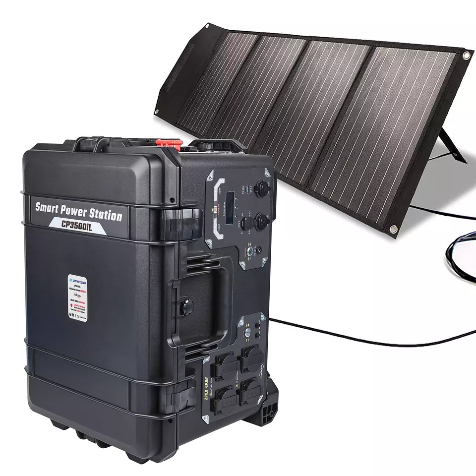 1000W 2000W 3000w Portable Solar wind Hybrid power Generator, Mobile battery power station with Folding solar panels 1