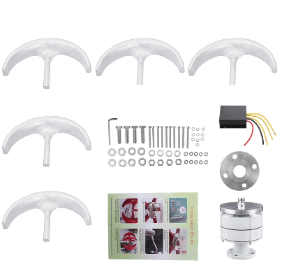 1000W Vertical Wind Turbine 12v 24V Vertical Axis Wind Generator VAWT Small Windmill Free Energy With MPPT Charging Controller 2 1000W Vertical Wind Turbine 12v 24V Vertical Axis Wind Generator VAWT Small Windmill Free Energy With MPPT Charging Controller - Image 2