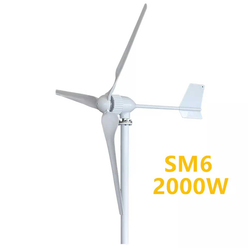 SM6-2000w Power Generator 24V 48V 96V 3 Nylon Fiber Blade Horizontal Home Wind Turbines Wind Generator Power Windmill 1 SM6-2000w Power Generator 24V 48V 96V 3 Nylon Fiber Blade Horizontal Home Wind Turbines Wind Generator Power Windmill