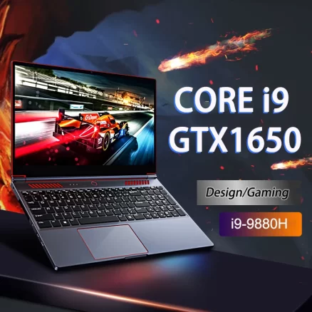 16.1 Inch Intel Core i9-9880H Nvidia GTX 1650 4G Gaming Laptop Windows10/11 2*DDR4 MAX 64GB RAM 2*M.2 SSD 2TB Fingerprint Unlock 5