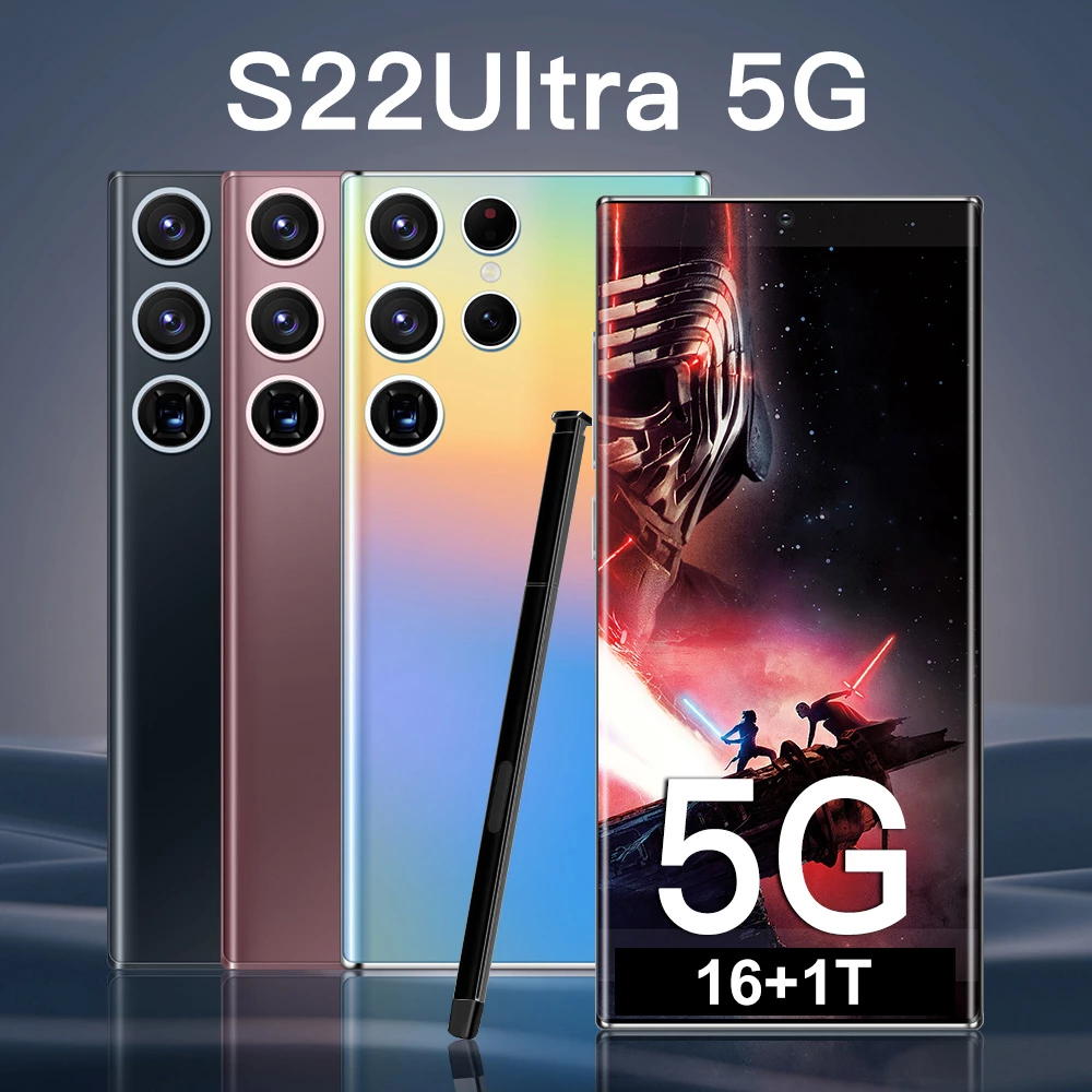 2022 Global Version S22 Ultra SmartPhone 7.3 Inch HD 16GB+1TB Dual Sim Unlocked Mobile Phone 48MP+100MP 4G/5G portable Cellphone 1