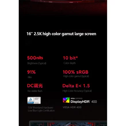 2022 Xiaomi Redmi G Game Laptop Pro Intel I9 12900H 16GB DDR4 512GB SSD RTX3070Ti Notebook 240Hz 16Inch Full HD Screen 5