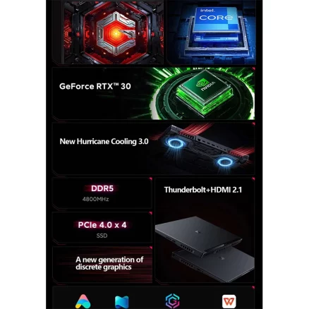 2022 Xiaomi Redmi G Game Laptop Pro Intel I9 12900H 16GB DDR4 512GB SSD RTX3070Ti Notebook 240Hz 16Inch Full HD Screen 6