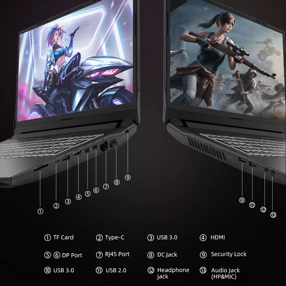 Dere GT1 16" Gaming Laptop ,RTX 3070 8GB ,Intel Core i5-11400,16GB RAM+512GB SSD WIFI 6 IPS 144Hz Windows 10 Computer Notebook 2 Dere GT1 16" Gaming Laptop ,RTX 3070 8GB ,Intel Core i5-11400,16GB RAM+512GB SSD WIFI 6 IPS 144Hz Windows 10 Computer Notebook - Image 2