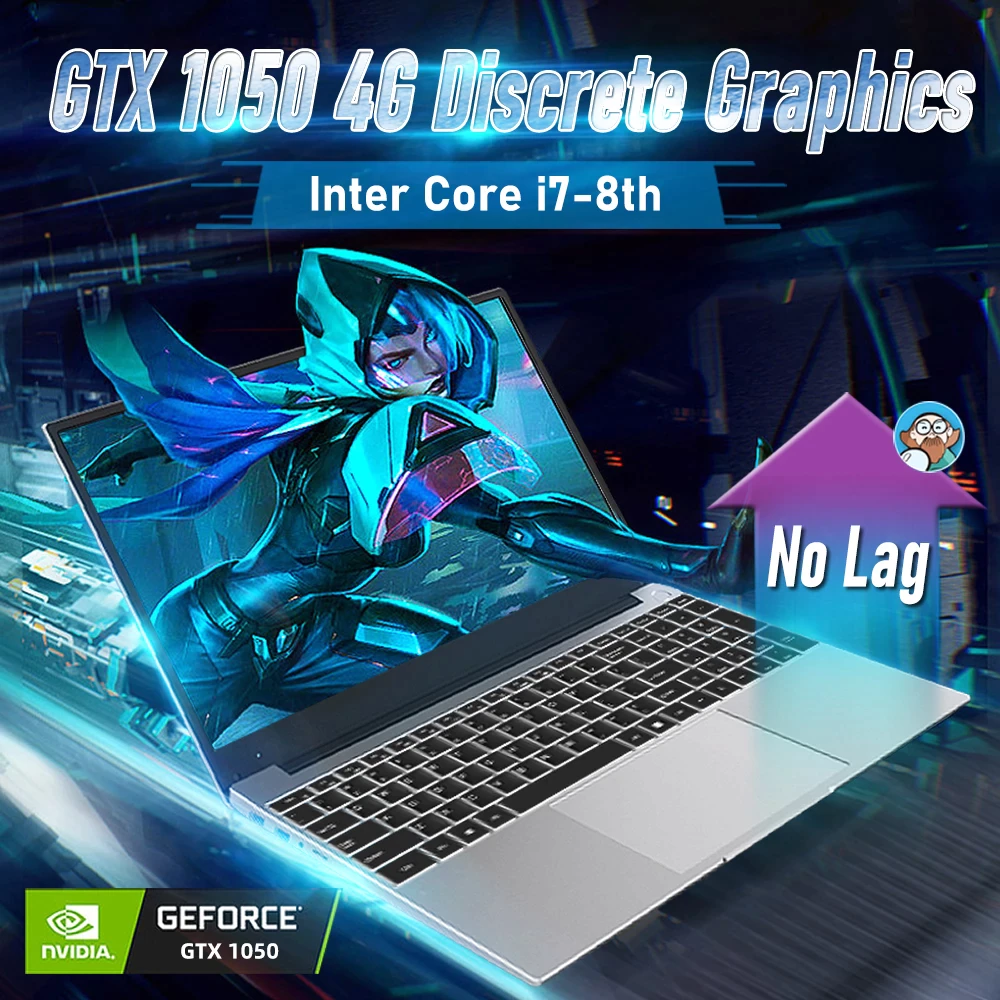 Gaming Laptop GTX 1050 4G Graphics Card DDR4 15.6 FHD IPS Laptop Windows MX150 Computer Laptops 16G RAM 512G 1T SSD Notebook 1