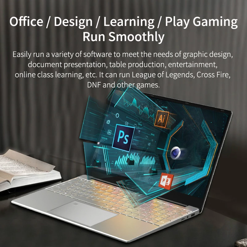 Intel Laptop 15.6 inch N5095 16GB RAM 512GB SSD Business Netbook Windows 10 Pro Gaming Notebook Gamer PC Fingerprint Unlock 4 Intel Laptop 15.6 inch N5095 16GB RAM 512GB SSD Business Netbook Windows 10 Pro Gaming Notebook Gamer PC Fingerprint Unlock - Image 4