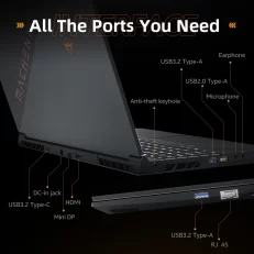 Machenike RTX3060 Gaming Laptop Star15 12th Gen Core i7 12700H 144 Hz 72%NTSC 15.6'' FHD 16GB 512GB SSD Computer