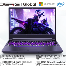 Dere GT1 Gaming Laptop 16" IPS Dual Channel 16GB RAM 512GB SSD Intel Core i5 Windows Notebook RGB Backlit Keyboard pc Computer