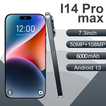 i14 Pro Max Smartphone 5G Unlocked Face ID 6000mAh 16GB 1TB Mobile Phones Cell Phone 7