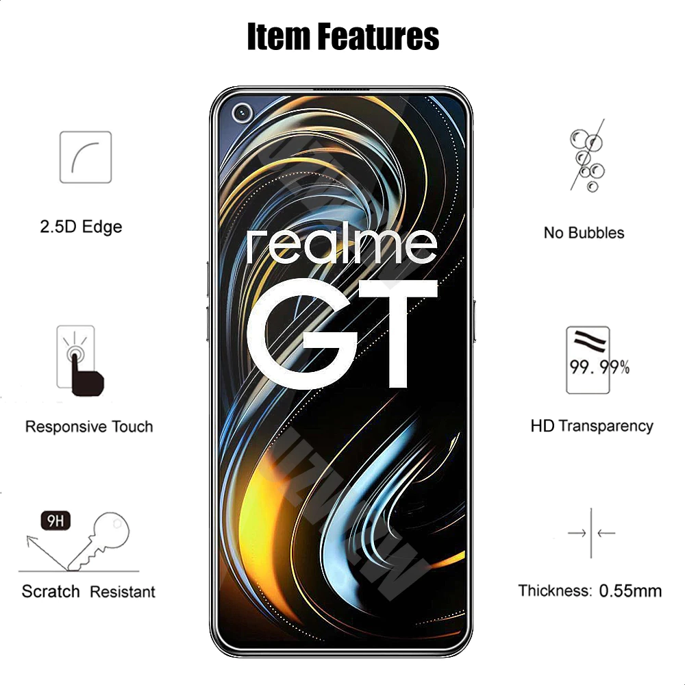 For Realme GT Neo / Realme GT 5G Camera Lens Film and Phone Protective Tempered Glass Screen Protector 6 For Realme GT Neo / Realme GT 5G Camera Lens Film and Phone Protective Tempered Glass Screen Protector - Image 6