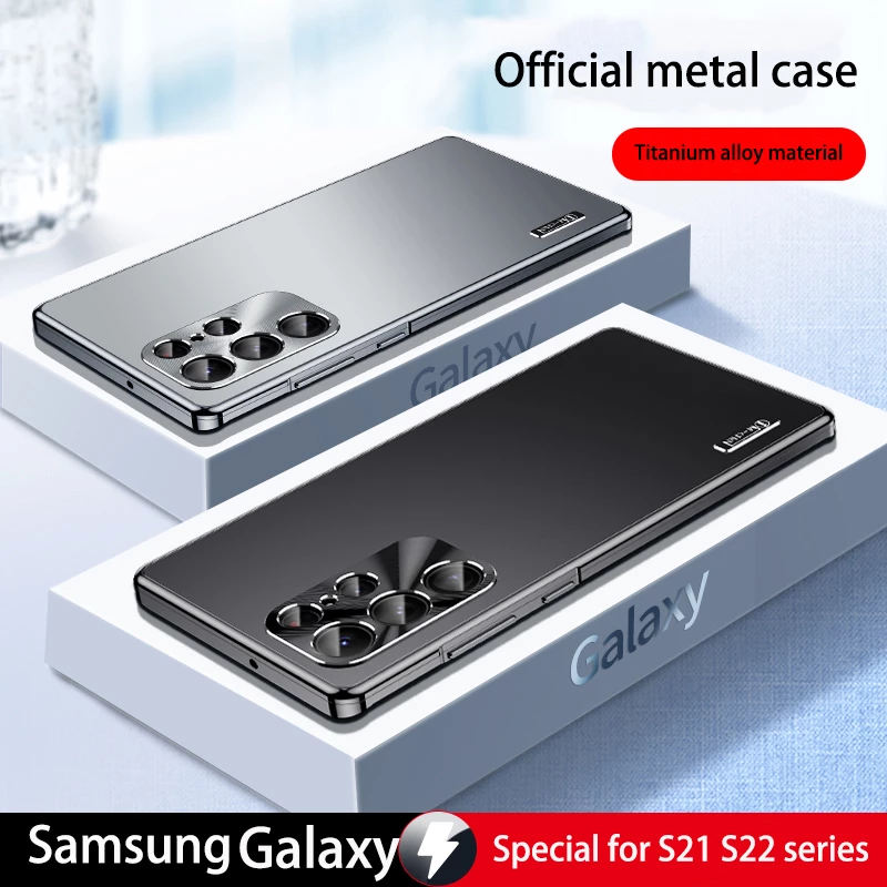 Metal Magnetic Shell For Samsung Galaxy S22 S21 Ultra S22 5G Phone Case Built in Lens protection titanium alloy ultrathin cover 1