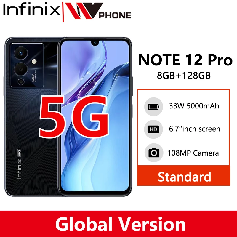 infinix NOTE 12 PRO 5G Smartphone 8GB 128GB 6nm Dimensity 810 Ultra Processor 6.7" FHD+ AMOLED 108MP Camera Mobile Phone 1
