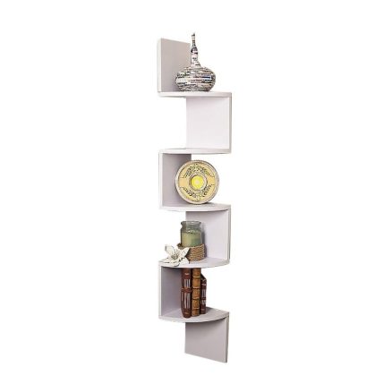 Sarantino 5-Tier Corner Wall Shelf Display Storage Shelves - White 1