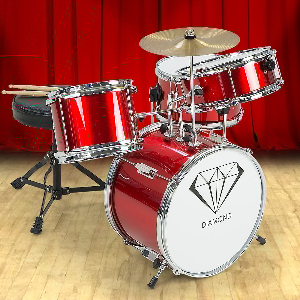 Children's 4pc Drum Kit - Red 1 Children's 4pc Drum Kit - Red