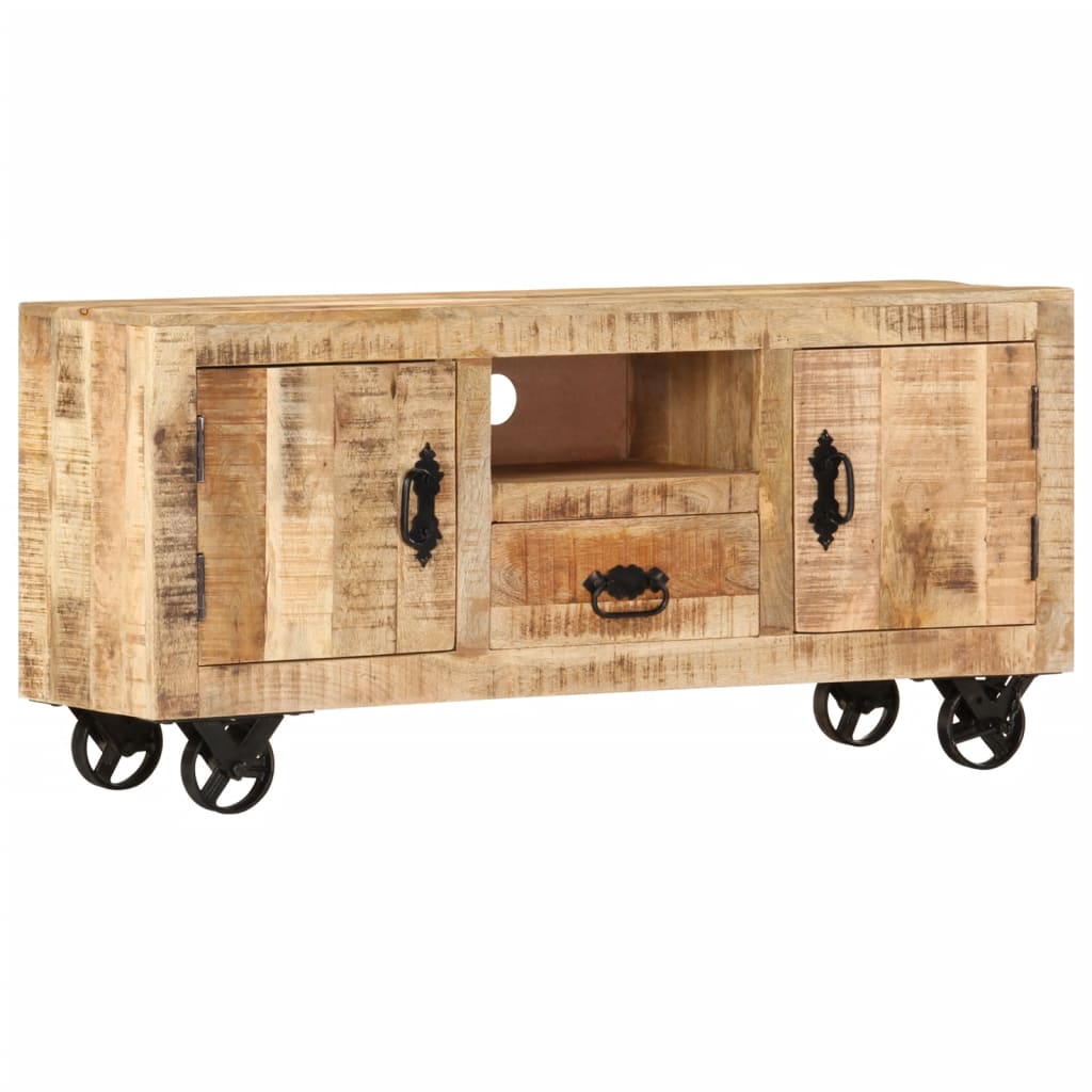 Tv Cabinet Rough Mango Wood 120x30x50 Cm 2