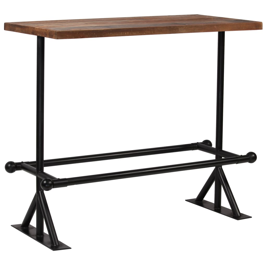 Bar Table Solid Reclaimed Wood Dark Brown 120x60x107 Cm 2