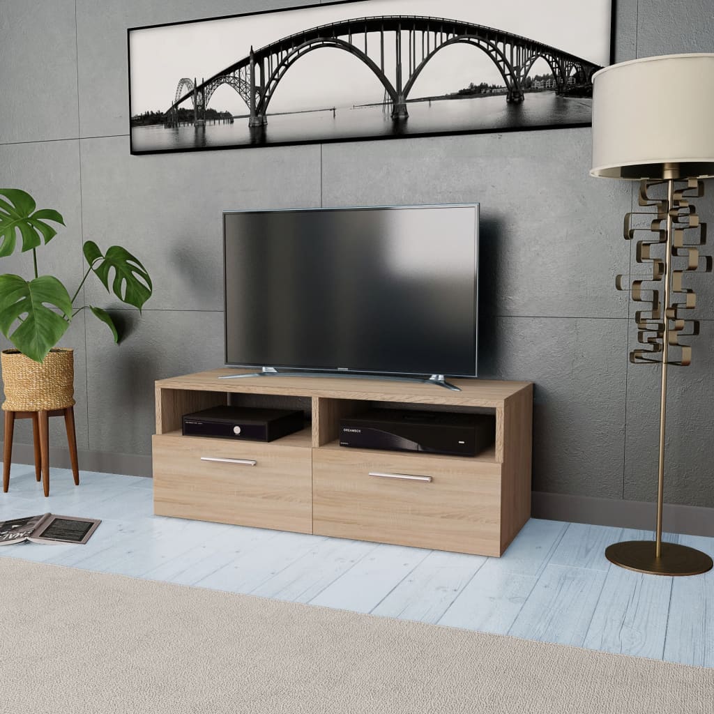 Tv Cabinet Chipboard 95x35x36 Cm Oak 1 Tv Cabinet Chipboard 95x35x36 Cm Oak