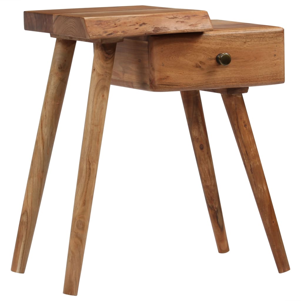 Bedside Table Solid Acacia Wood 45x32x55 Cm 1