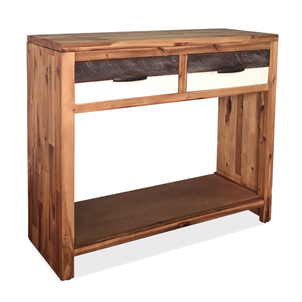 Console Table Solid Acacia Wood 86x30x75 Cm Natural 2