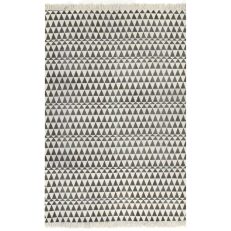 Kilim Rug Cotton 160x230 Cm With Pattern Black/white