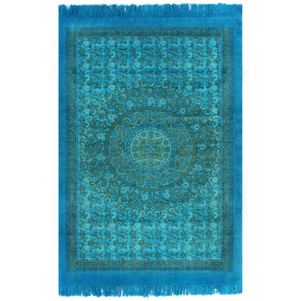 Kilim Rug Cotton 120x180 Cm With Pattern Turquoise 1