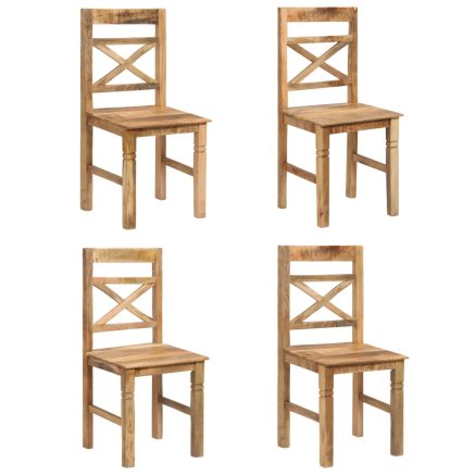 Dining Chairs 4 Pcs Solid Mango Wood 1