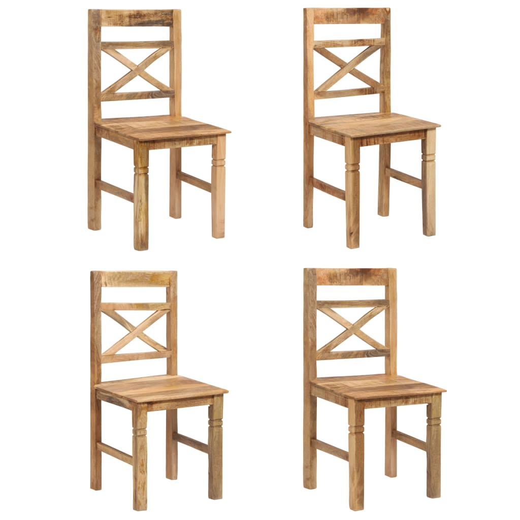 Dining Chairs 4 Pcs Solid Mango Wood 2