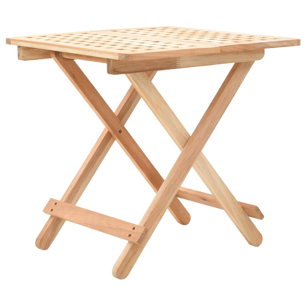 Foldable Side Table Solid Walnut Wood 50x50x49 Cm 1