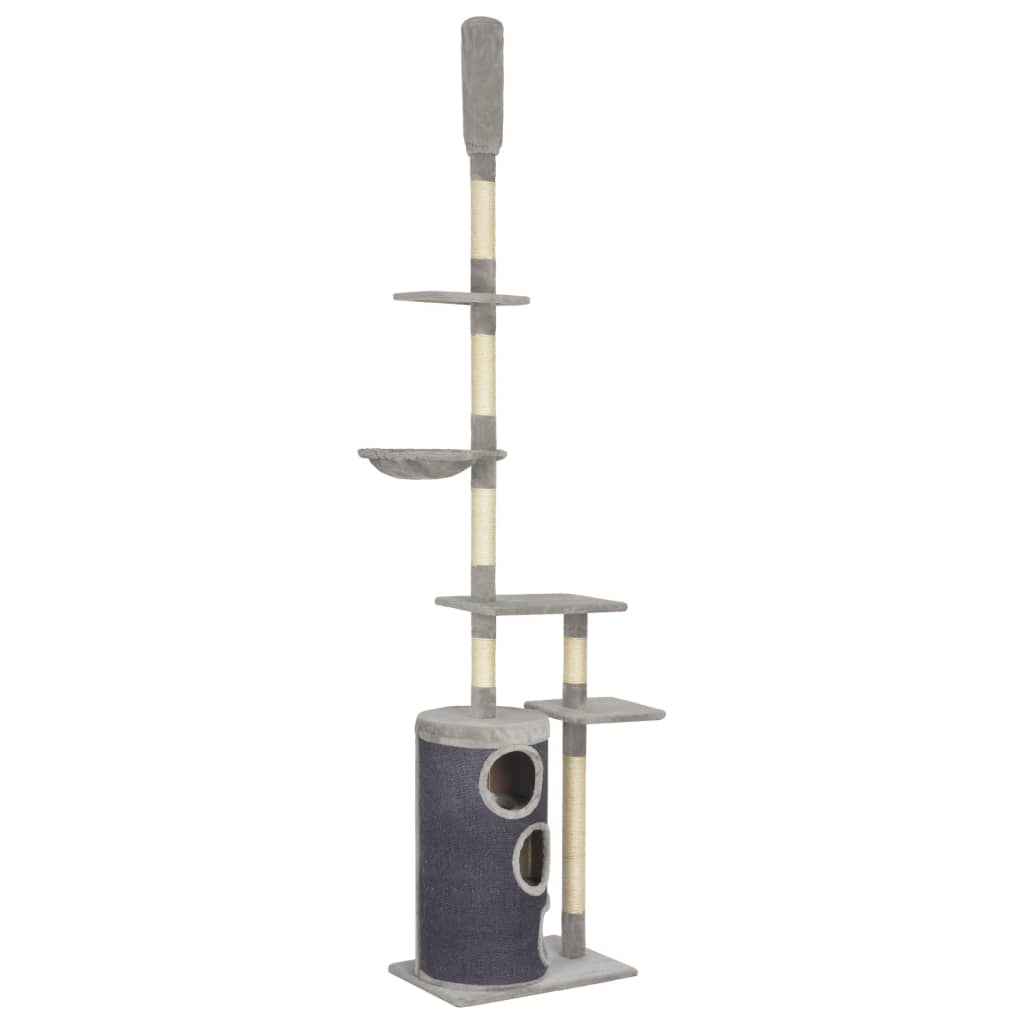 Cat Tree With Sisal Scratching Posts Grey 260 Cm 1