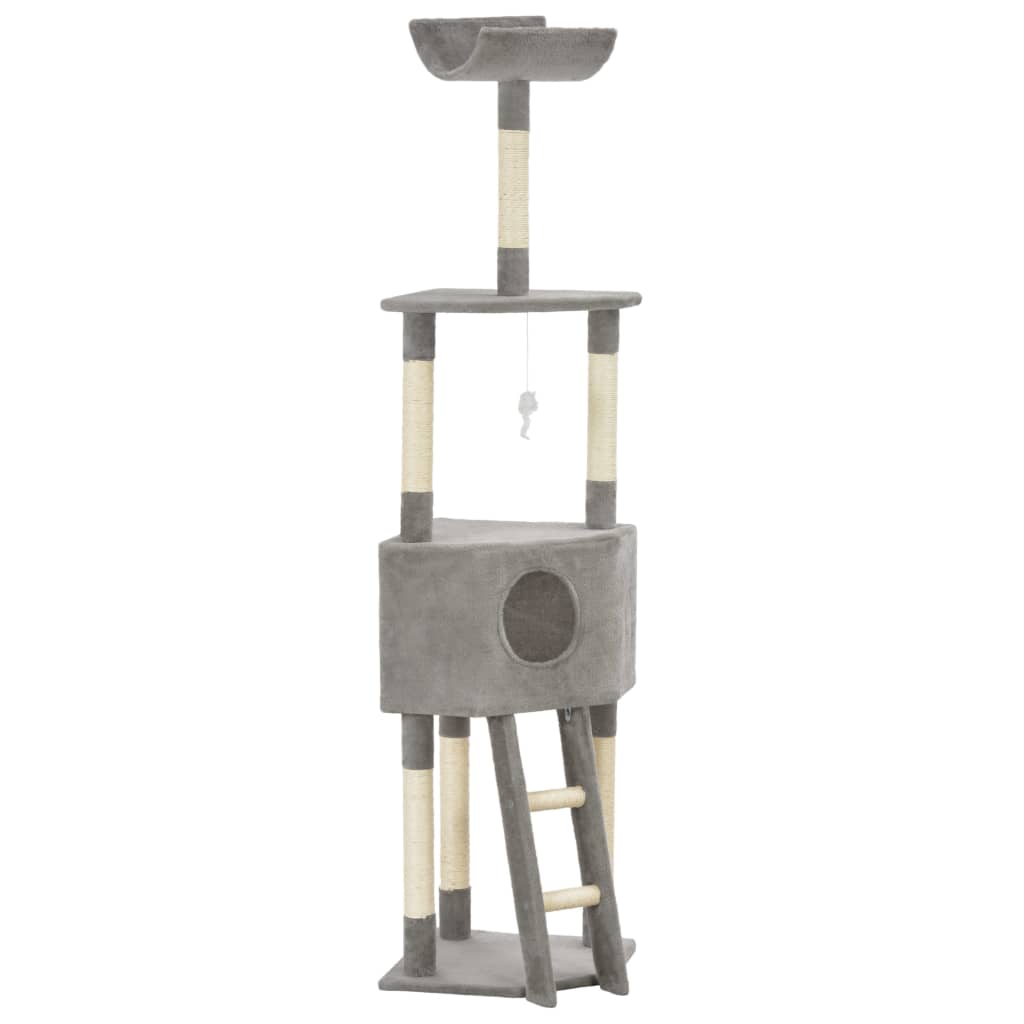 Cat Tree With Sisal Scratching Post Grey 180 Cm 1 Cat Tree With Sisal Scratching Post Grey 180 Cm
