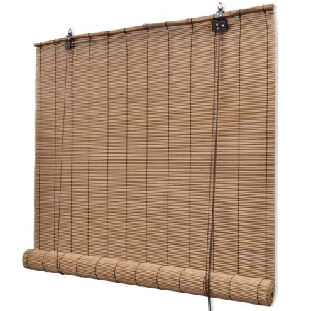 Brown Bamboo Roller Blinds 80 X 160 Cm 1