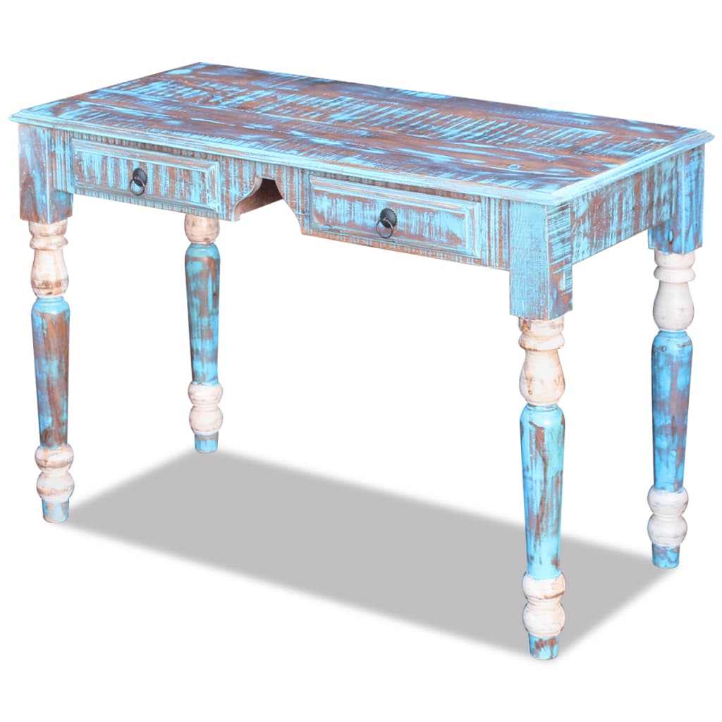Desk Solid Reclaimed Wood- Blue 1