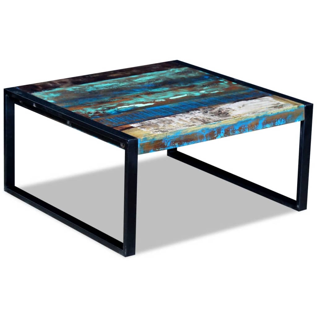 Coffee Table Solid Reclaimed Wood 80x80x40 Cm 1