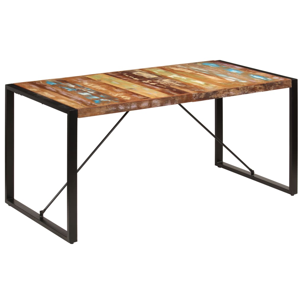 Dining Table 160x80x75 Cm Solid Reclaimed Wood 1