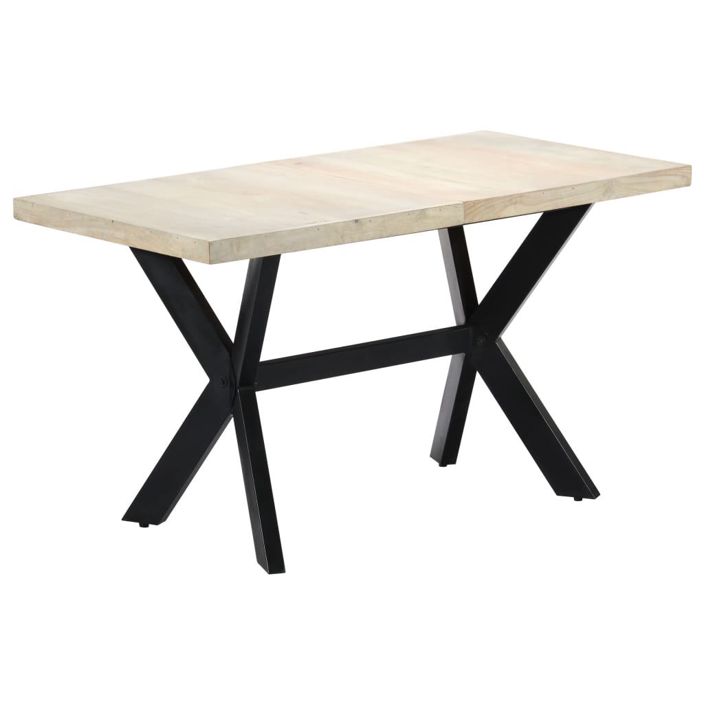 Dining Table 140x70x75 Cm Solid Bleached Mango Wood 1