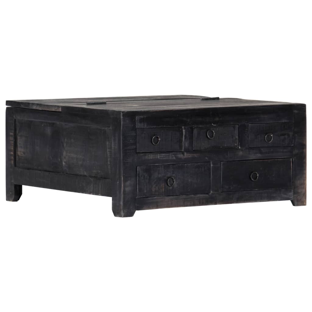 Coffee Table Black 65x65x30 Cm Solid Mango Wood 1 Coffee Table Black 65x65x30 Cm Solid Mango Wood