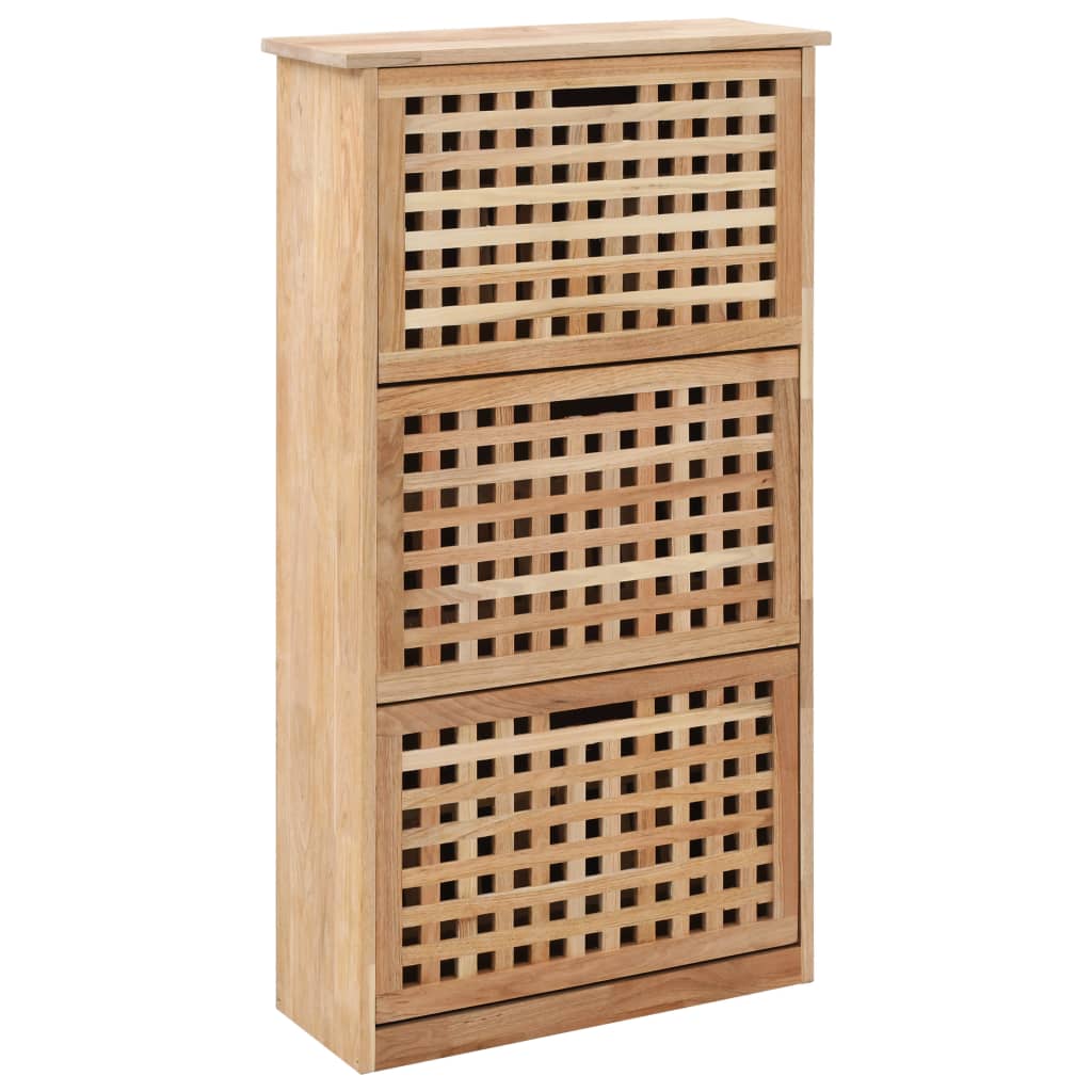 Shoe Storage Cabinet 55x20x104 Cm Solid Walnut Wood 2