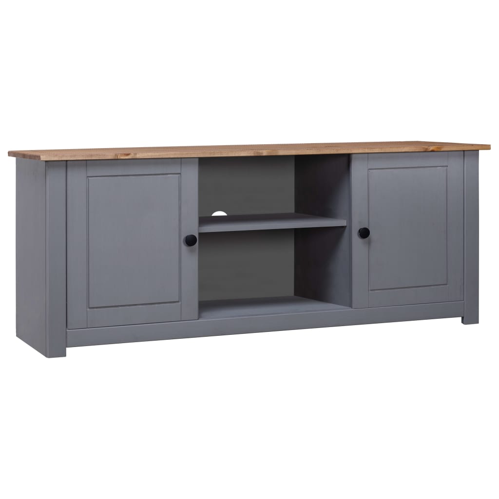 Tv Cabinet Grey 120x40x50 Cm Solid Pine Wood Panama Range 2