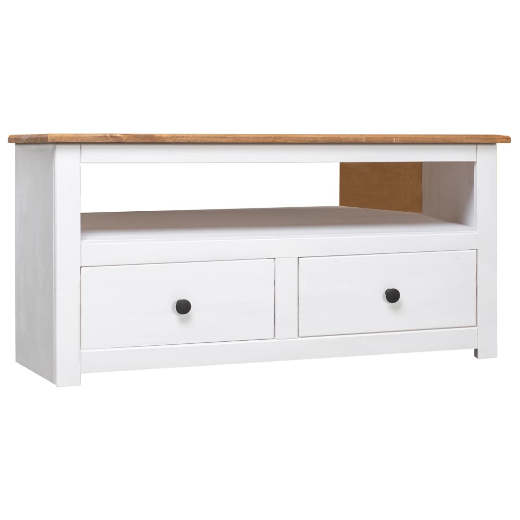 Corner Tv Cabinet White 93x49x49 Cm Solid Pine Panama Range 1