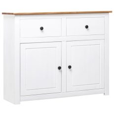 Sideboard White 93x40x80 Cm Solid Pinewood