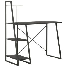 Desk With Shelving Unit Black 102x50x117 Cm