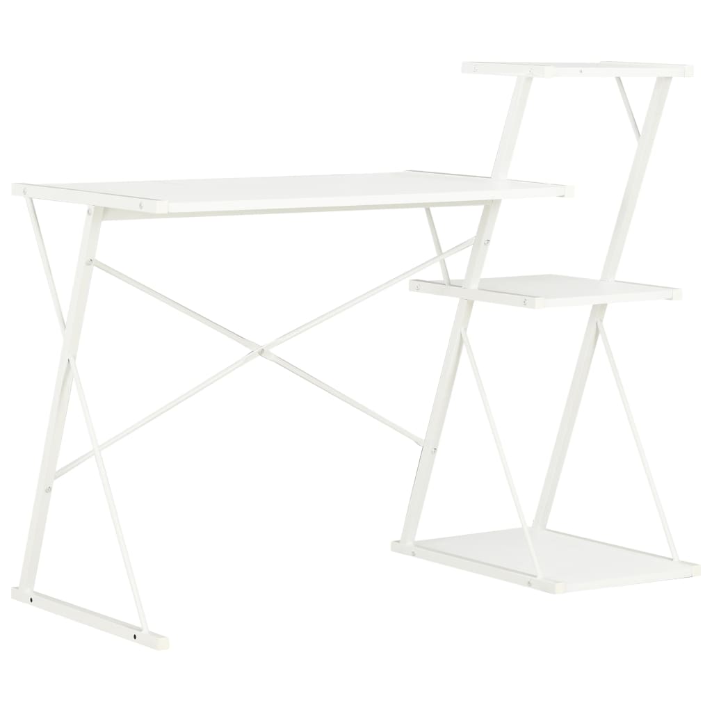 Desk With Shelf White 116x50x93 Cm 2